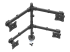 StarTech.com Desk Mount Quad Monitor Arm, Ergonomic VESA 4 Monitor Mount 2x2 up to 27", Articulating & Height Adjustable Pole Mount, Tilt/Swivel/Rotate LCD/LED Screen, Clamp/Grommet - Venstre vinkel